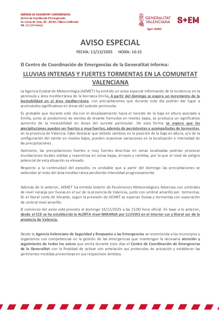 AEMET eleva al máximo el nivel de alerta por lluvias en el litoral de Valencia este domingo 2 G7 oldJWsAI0ioc