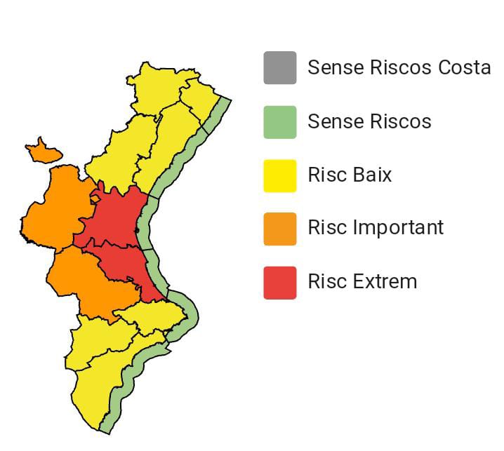 AEMET eleva al máximo el nivel de alerta por lluvias en el litoral de Valencia este domingo 3 G8EUiO2XoAMFF0f