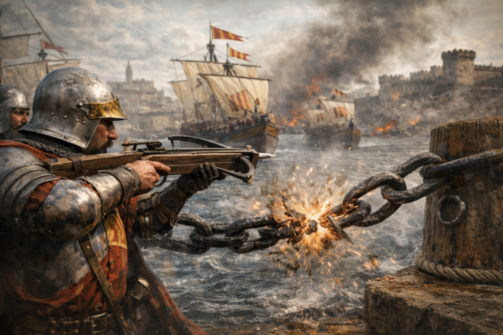 La cadena de Marsella y la flecha que llego a Valencia la noche en que Alfons el Magnanim tomo el puerto Mediana