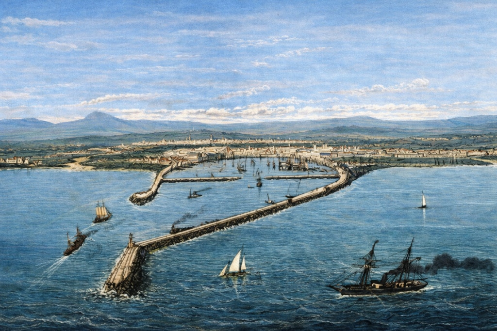 El grabado del puerto de Valencia de 1795: la imagen que documentó el nacimiento del Grao moderno 3 puerto valencia 1700 2 Mediana