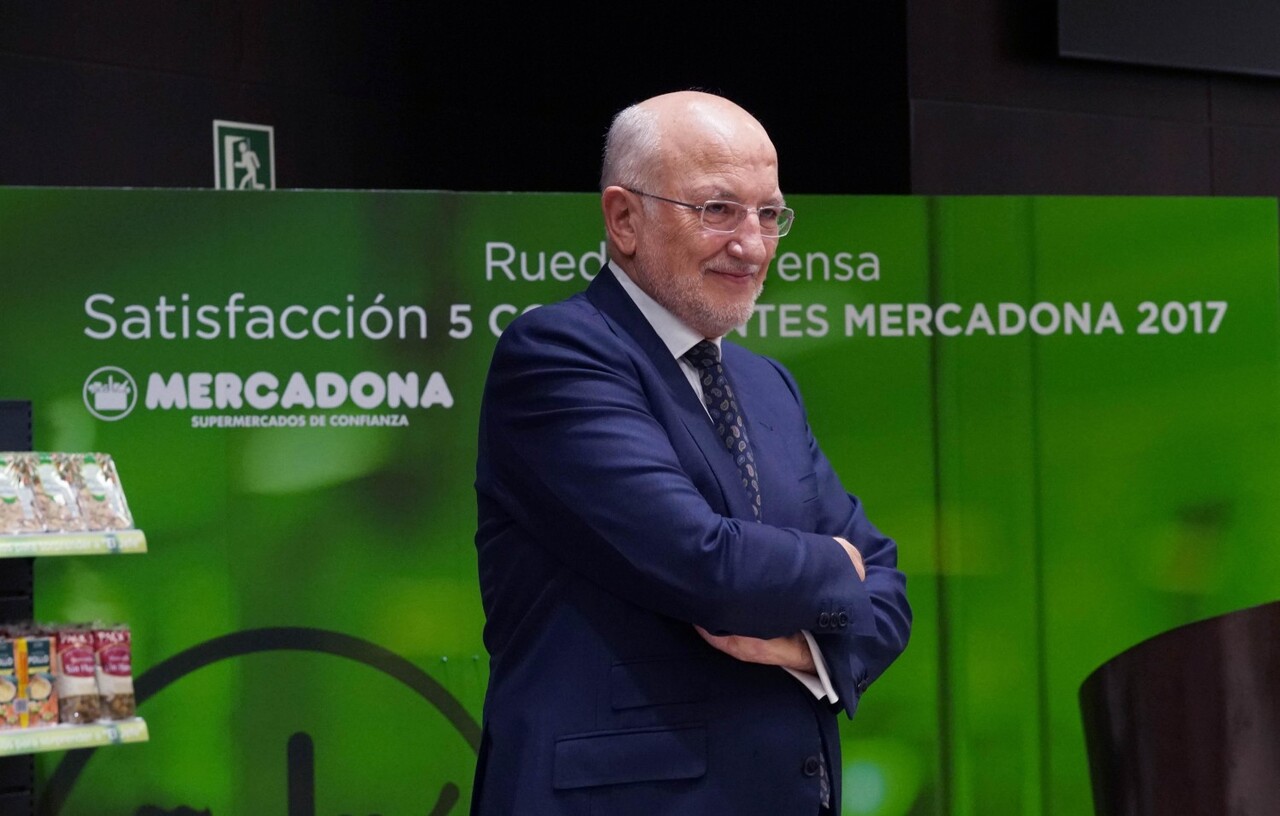 Juan Roig durante la rueda de prensa de Mercadona 2017