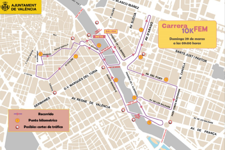 Valencia reorganiza el trafico este fin de semana con motivo de la 10 K femenina y del Carnaval de Russafa Culturaviva 1