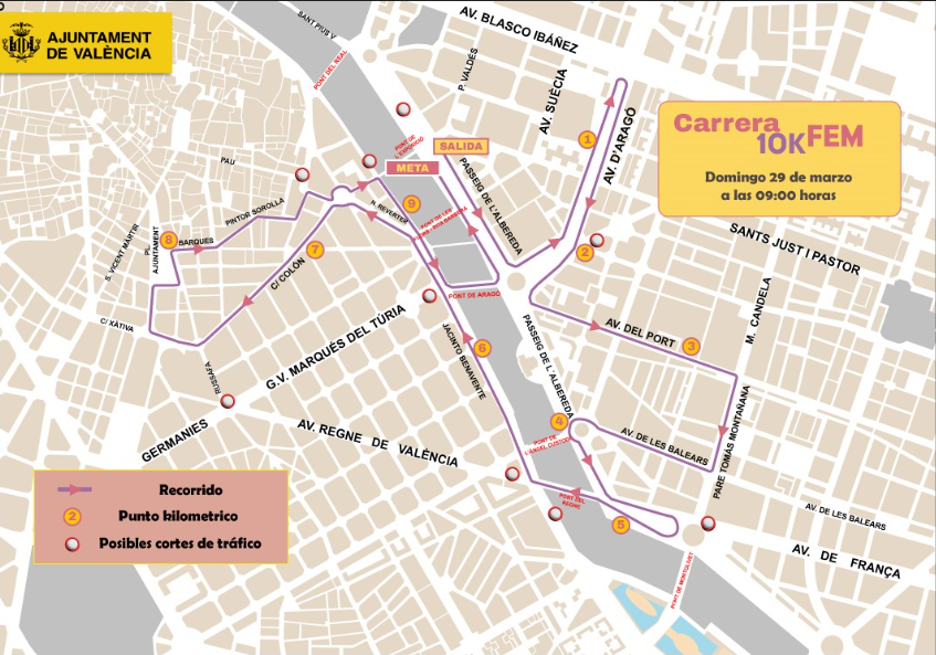 Valencia reorganiza el trafico este fin de semana con motivo de la 10 K femenina y del Carnaval de Russafa Culturaviva 1