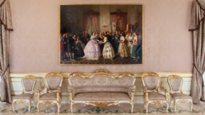 cuadro de la reina Isabel II a la Galeria Borbonica del Palau de Cervello