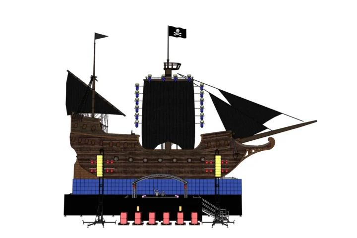 Un gigantesco galeon pirata de siete pisos sera la gran sensacion del Medusa Festival de Cullera 2