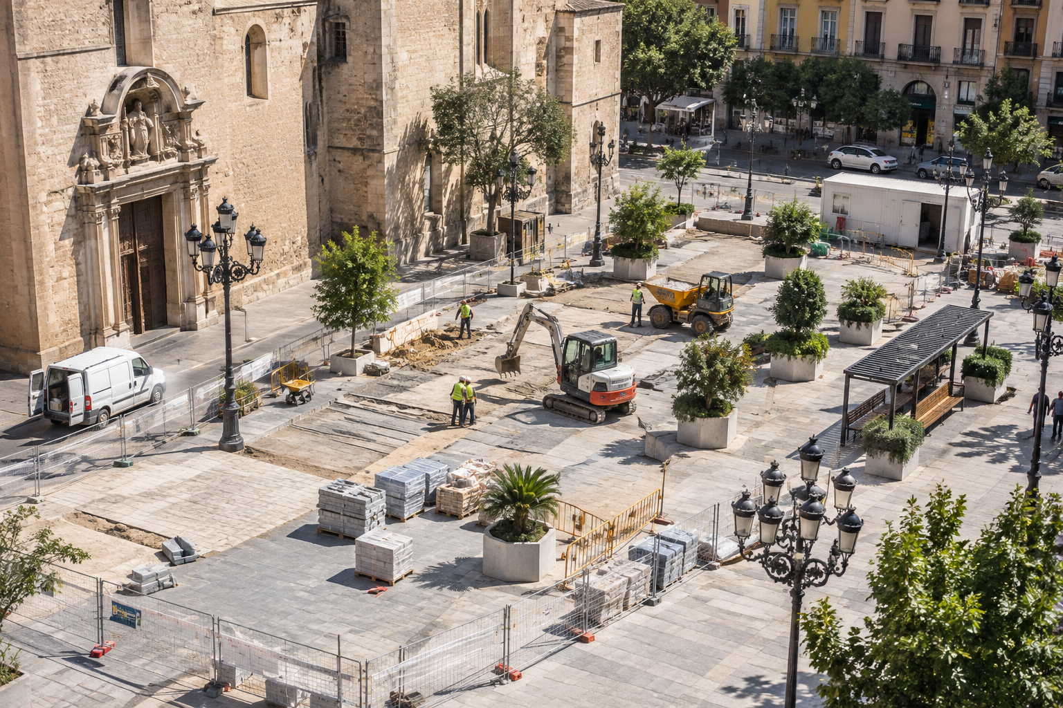 Adios a los maceteros de San Agustin asi cambiara la plaza con 69 arboles y una enorme pergola vegetal